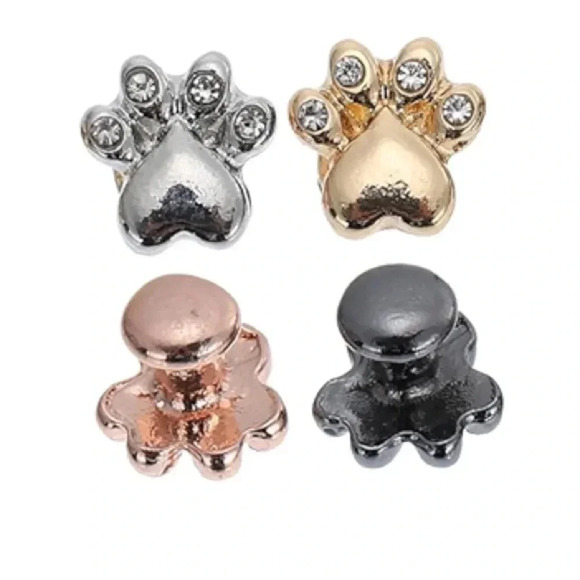 8 pcs Watch Band Charms – Hearts & Paw Print Set in Gold/Silver - Picture 5 of 8